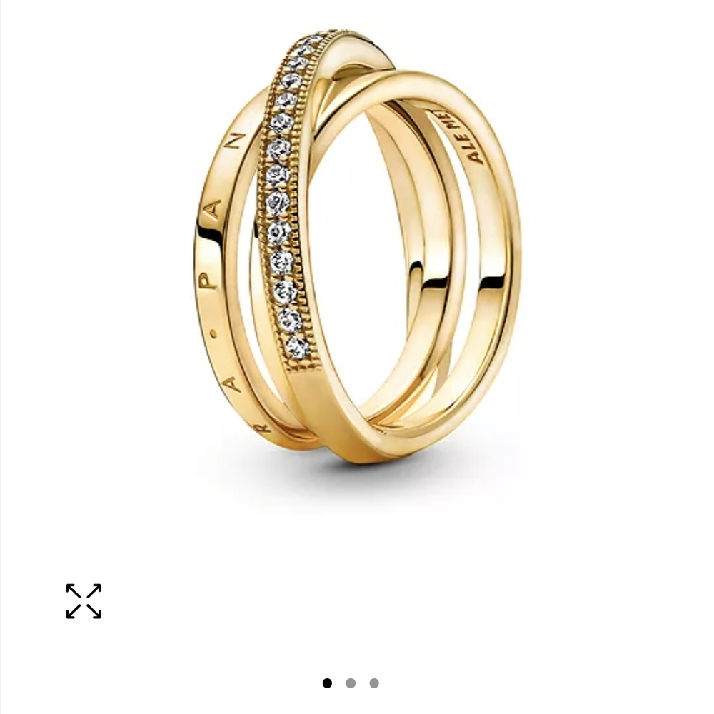 Cubic Zirconia Signature Crossover Pave Triple Band Ring